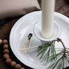 White Enamel Chamberstick Candle-Holder
