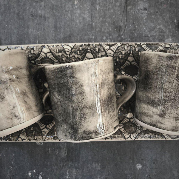 Wonki Ware Espresso Cup - Set of Four on Tray - Charcoal - Greige - Home & Garden - Chiswick, London W4 