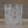 Set of Three Etched Glass Botanical Design Tealight Holders