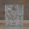 Set of Three Etched Glass Botanical Design Tealight Holders