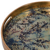 Round Gold Blossom Mirrored Tray