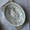 Wonki Ware Large Pebble Oval Platter - Charcoal Lace Pattern