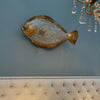 large halibut fish wall art gold blue tones