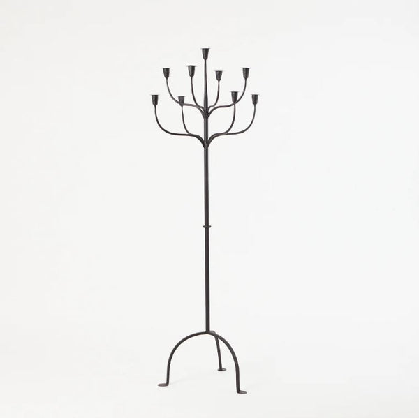 Ina Nine Arm Cast Iron Floor Standing Candelabra