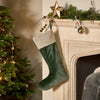 Cotton Velvet and Linen Christmas Stocking