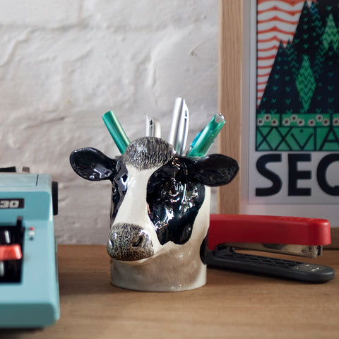 Friesian Cow Pencil Pot by Quail Ceramics