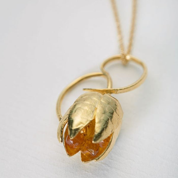 Fritillary Flower Necklace - Gold - Alex Monroe