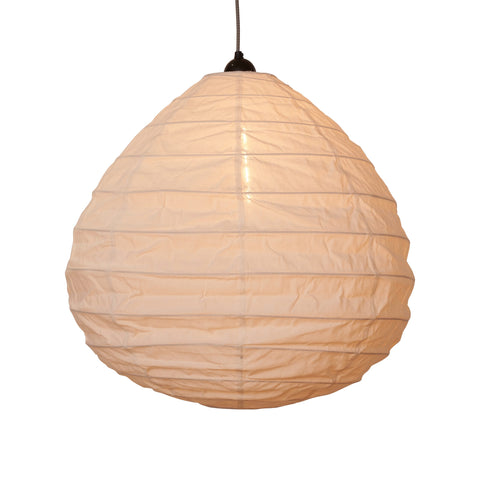 Large pear shape cotton canvas white lampshade rattan 