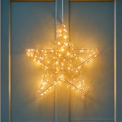 Twinkling Copper Star LED Light Decoration - Large
