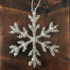 Silver Beaded Snowflake Hanging Decoration - Three Sizes