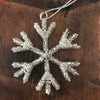 Silver Beaded Snowflake Hanging Decoration - Three Sizes