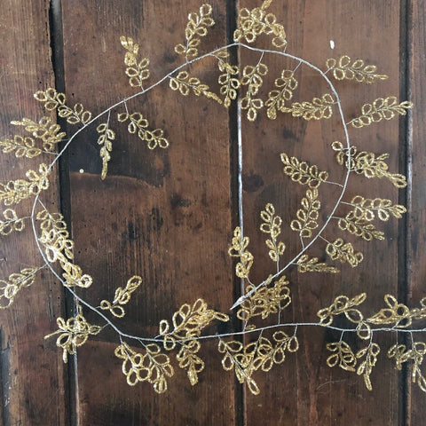 Gold Beaded Leaf Garland