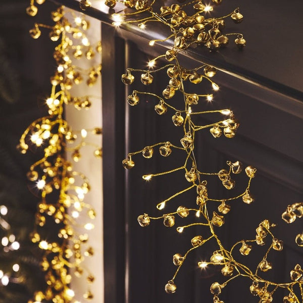 led light string with golden bells