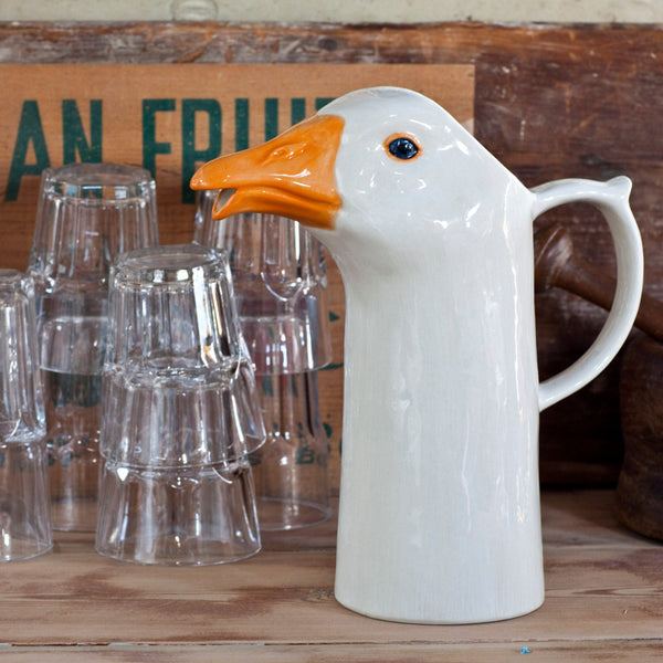 Large Ceramic Goose Water Jug by Quail Ceramics