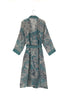 Etched Floral Teal Gown - One Hundred Stars