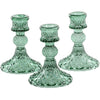 Pressed Glass Candlestick Green