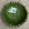 Large Ceramic Bowl with Bobbles on Rim Green 