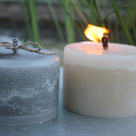 Rustic Outdoor Garden Candle - Four Sizes - Greige - Home & Garden - Chiswick, London W4 