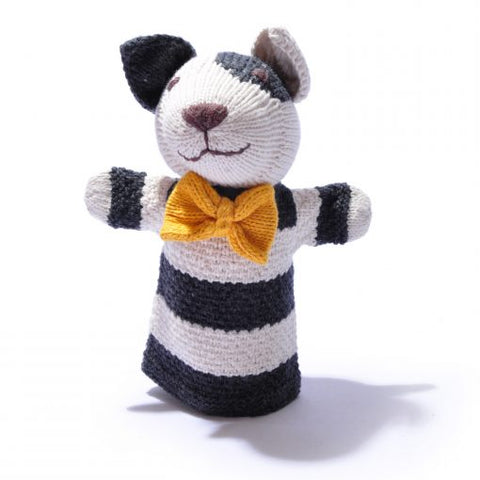 Hand Knitted Organic Cotton Hand Puppet - Spotty Dog ChunkiChilli