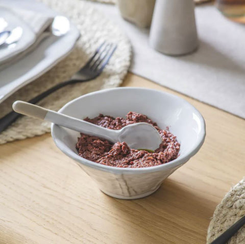 ceramic meze bowl with matching spoon