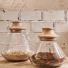 Recycled Glass Storage Jar with Mango Wood Lid - Two Sizes