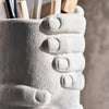 Earthenware Pencil Pot with Hands around it