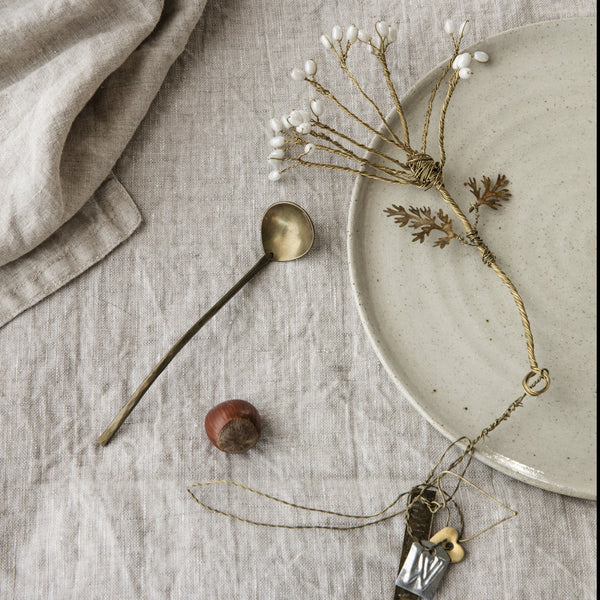 Hanging Brass & White Bead Flower Decoration - Walther & Co