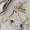 Hanging Brass & White Bead Flower Decoration - Walther & Co