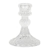 Diamond Pressed Glass Candlestick - Clear