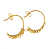 Honey Fern Leaf Loop Earrings - Gold - Alex Monroe