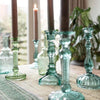 vintage style coloured glass candlesticks