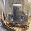 Driftwood Based Glass Hurricane Lamp or Vase - Greige - Home & Garden - Chiswick, London W4 