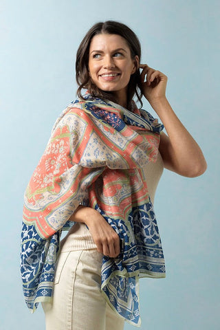Indian Summer Blue Scarf - One Hundred Stars