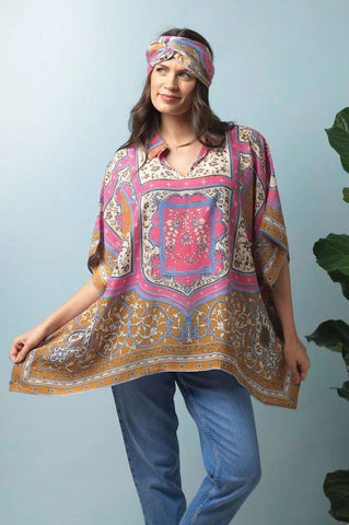 Indian Summer Pink Tunic Top - One Hundred Stars