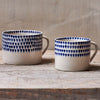 Handmade Ceramic Squat Mug - Indigo Drop Design - Small