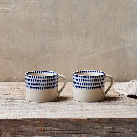 Handmade Indigo Drop Squat Mug Small