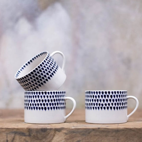 Indigo Drop Mug Ceramic Handmade Vietnam