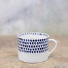 Handmade Ceramic Squat Mug - Indigo Drop Design - Large