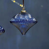 Recycled Glass Ribbed Bauble - Indigo - Giant