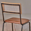Leather, Rattan & Iron Dining Chair
