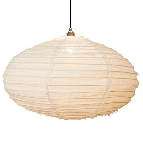 Large Oval Linen Lampshade - Ivory