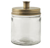 Candle-Holder and Storage Jar for Mini Dinner Candles - Antique Brass