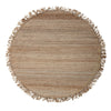 Round Woven Jute Rug with Fringe