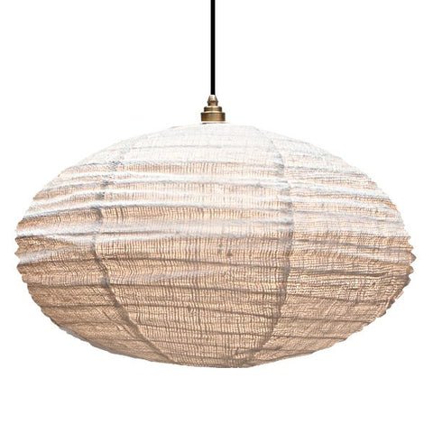 Large Oval Kapok Fabric Lampshade - Oatmeal