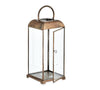 Tall Antiqued Brass Metal Box Lantern - Kas - Two Sizes