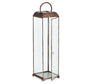 Tall Antiqued Brass Metal Box Lantern - Kas - Two Sizes