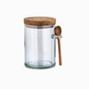 Recycled Glass Storage Jar with Wooden Lid and Spoon - Greige - Home & Garden - Chiswick, London W4 