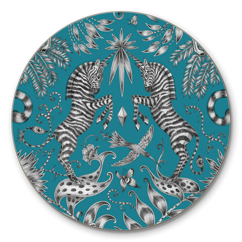 Kruger Coasters (x4) - Turquoise - Diameter 10cm