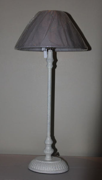 Cream Distressed Metal Bedside Lamps with Shades - Greige - Home & Garden - Chiswick, London W4 