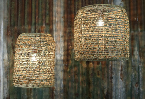 Large Rattan Lampshade - Two Sizes - Greige - Home & Garden - Chiswick, London W4 